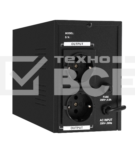 Источник бесперебойного питания (инвертор, синус, для котла) ExeGate SineTower SN-600.LCD.AVR.2SH <600VA/360W, чистая синусоида, LCD дисплей, AVR, 2*Schuko, линейно-интерактивный, Black>