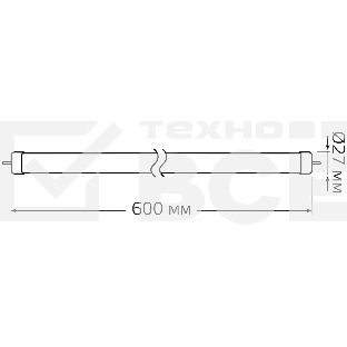 Лампа светодиодная Elementary T8 12Вт 4000К G13 1000лм 600мм стекло Gauss 93022