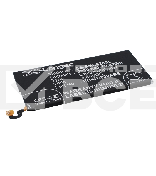 Аккумулятор CS-SMG920SL EB-BG920ABE для Samsung Galaxy S6 3.85V, 2550mAh, 9.82Wh
