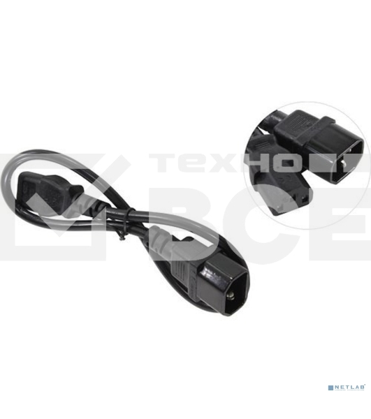 Кабель монитор-компьютер (UPS->уст-во) ExeGate Power EC-0,5P (С13->С14) VDE-250V-3*0.75-CU,10A, 0.5м