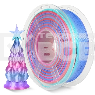 Филамент NVPRINT Silk PLA+ Rainbow 02 для 3D печати диаметр 1.75мм  длина 330 метров  масса 1 кг