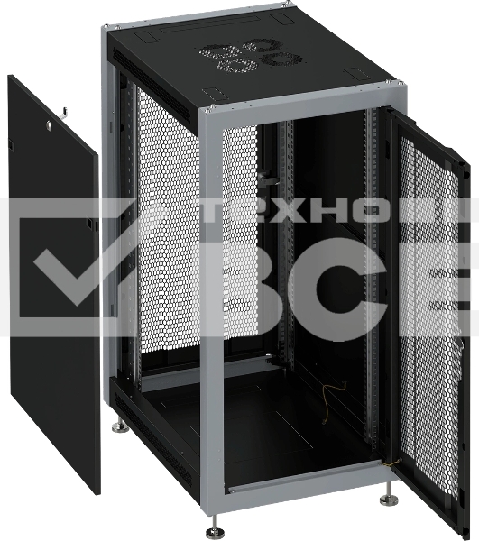 Шкаф коммутационный Sysmatrix (SL 6622.933 ) напольный 22U 600x600мм пер.дв.перфор. задн.дв.перфор. 800кг черный 51кг 180град. IP20