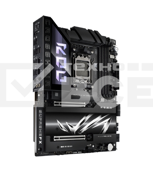 Материнская плата ASUS ROG CROSSHAIR X870E HERO, AM5, AMD X870E, 4xDDR5, 4xSATA, 5xM.2, 2xPCI-E 5.0 x16, 1xHDMI, 2xUSB-C (видео), 2x 5Gb LAN, 6xUSB-A 3.2 Gen 2, 2xUSB-C 3.2 Gen 2, 2xUSB4, 2x3.5 мм, 7.1, ATX