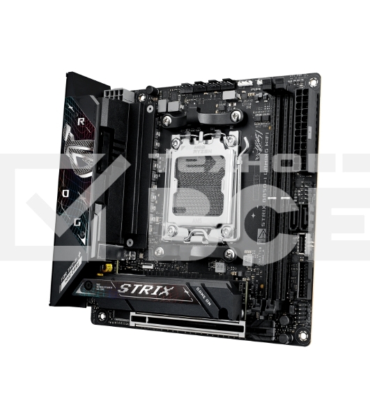 Материнская плата ASUS ROG STRIX B850-I GAMING WIFI, AM5, AMD B850, 2xDDR5, 2xM.2, 2xSATA, PCIe 4.0 x16, 1xHDMI, 1xUSB Type-C, 1x2.5Gb LAN, Wi-Fi 7, Bluetooth 5.4, 5xUSB-A 10Gbps , 1xUSB-C 20Gbps, 2xUSB-A 2.0, 3x3.5 мм, S/PDIF, 7.1, Mini-ITX