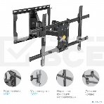 Кронштейн Kromax ATLANTIS-85 черный, Кр. стал. настенный для TV 32