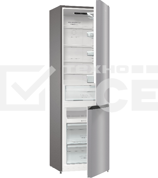 Холодильник Gorenje NRK6201PS4 серебристый металлик двухкамерный 235/96л морозилка снизу