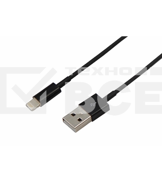 USB кабель для iPhone 5/6/7 моделей шнур 1 м черный Rexant