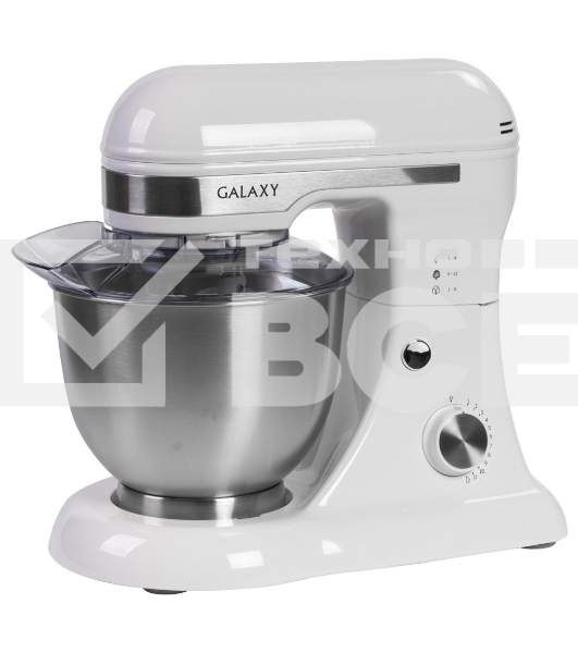Миксер Galaxy Line GL 2230, белый, планетарный, 700 Вт, 12 скоростей