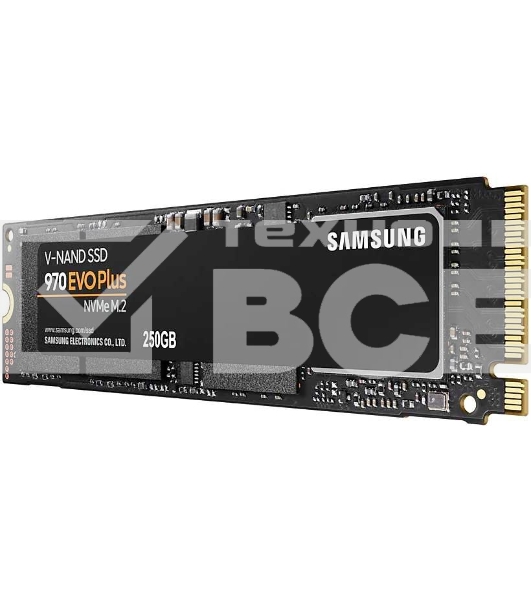Накопитель SSD Samsung 970 EVO Plus MZ-V7S250BW, 250Gb, PCIe 3.0 x4, M.2 2280, NVMe, R/W 3500/2300