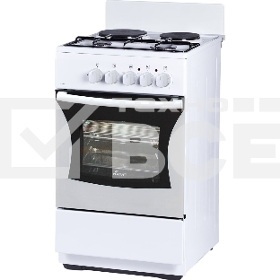 Плита комбинированная Flama RK 2201 W белый, конфорок 2 газовых и 2 электрических, духовка 50 л, 50 см x 85 см x 54 см