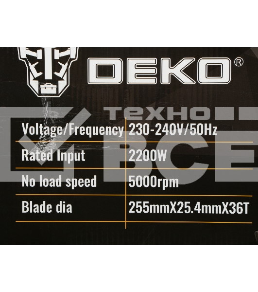 Торцовочная пила Deko DKMS2200-255 Laser 2200Вт 4500об/мин d=255мм