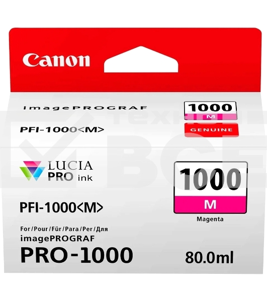Картридж струйный Canon PFI-1000 M для IJ SFP PRO-1000 WFG. Пурпурный. 80 мл.
