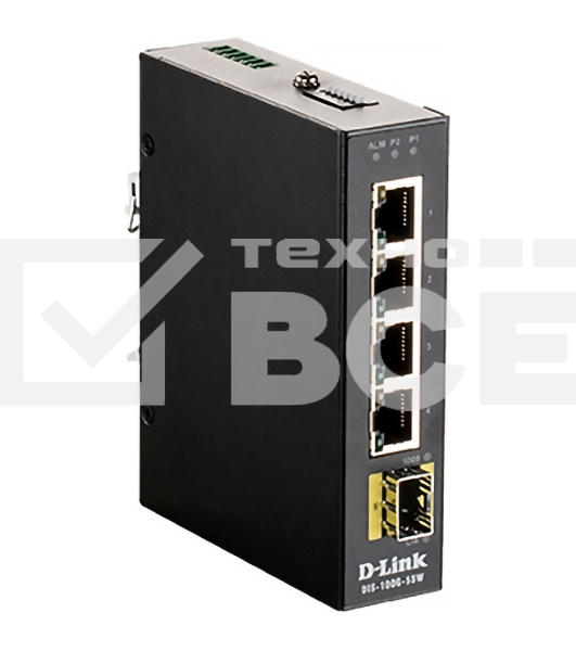 Коммутатор D-Link DIS-100G-5SW/A1A Промышленный неуправляемый коммутатор с 4 портами 10/100/1000Base-T, 1 портом 1000Base-X SFP, функцией энергосбереж