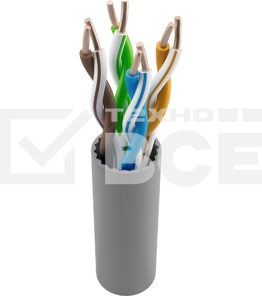 Кабель информационный NTSS NTSS-IN-UTP4-5Е-PVC-GY кат.5E U/UTP 4X2X24AWG PVC внутренний 305м серый