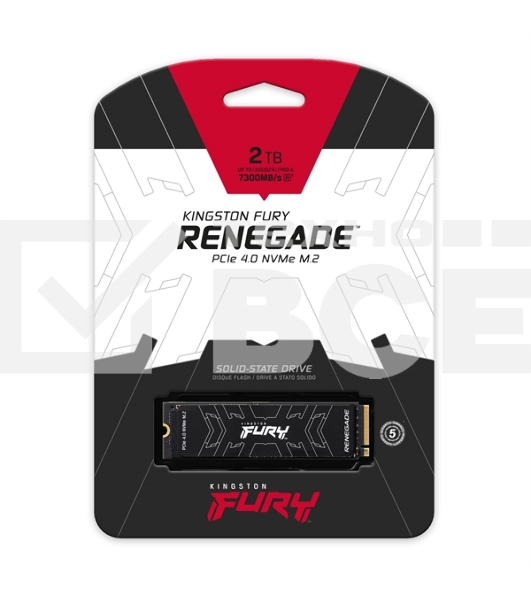 Накопитель SSD Kingston Fury Renegade, 2Tb, PCIe 4.0 x4, M.2 2280, NVMe, R/W 7300/7000