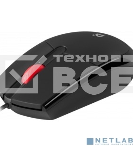Мышь проводная Defender Delta MM-523 черный, 1000 dpi, USB, кнопки - 3