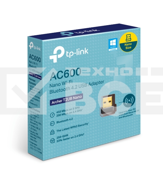 Ультракомпактный двухдиапазонный Wi-Fi USB-адаптер TP-Link Archer T2UB Nano AC600 Bluetooth 4.2
