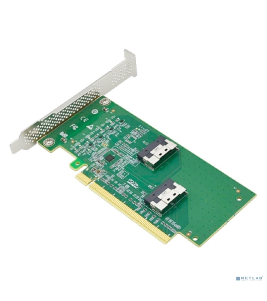 Адаптер для SSD PCIe x16 to Two SlimSAS SFF-8654 8i Adapter