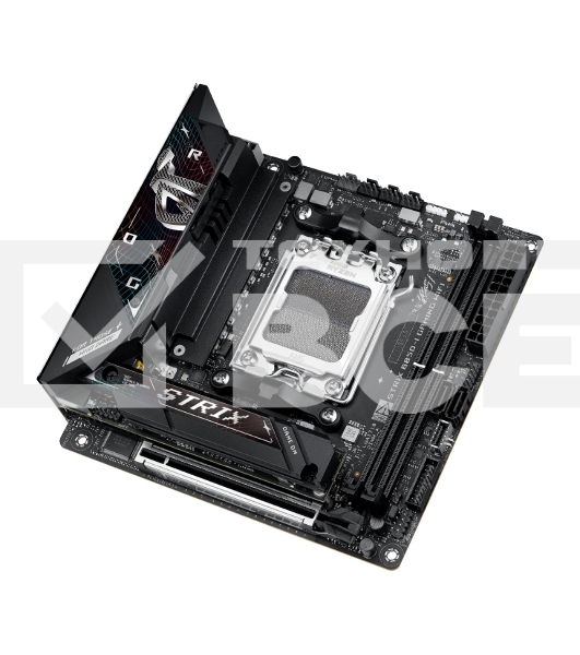 Материнская плата ASUS ROG STRIX B850-I GAMING WIFI, AM5, AMD B850, 2xDDR5, 2xM.2, 2xSATA, PCIe 4.0 x16, 1xHDMI, 1xUSB Type-C, 1x2.5Gb LAN, Wi-Fi 7, Bluetooth 5.4, 5xUSB-A 10Gbps , 1xUSB-C 20Gbps, 2xUSB-A 2.0, 3x3.5 мм, S/PDIF, 7.1, Mini-ITX