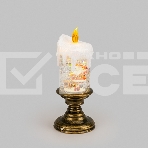 Декоративный светильник Neon-night Свеча с Дедом Морозом с эффектом снегопада и подсветкой, 10,5х10,5х25 см, питание 4хААА (не в комплекте) и USB, фото 1