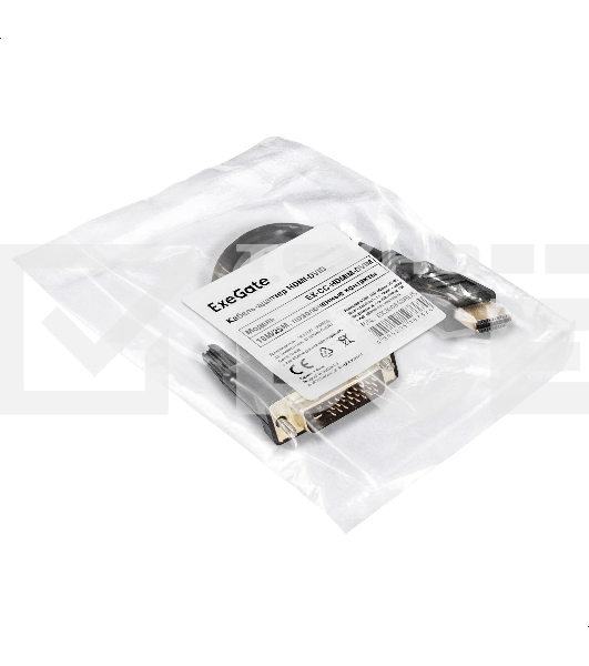 Кабель-адаптер HDMI-DVI-D ExeGate EX-CC-HDMIM-DVIM (19M/25M, позолоченные контакты)