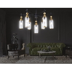Люстра Ambrella light LH55257/7 BK/BS/CL черный/латунь/прозрачный E14*7 max 40W D640*520, фото 1