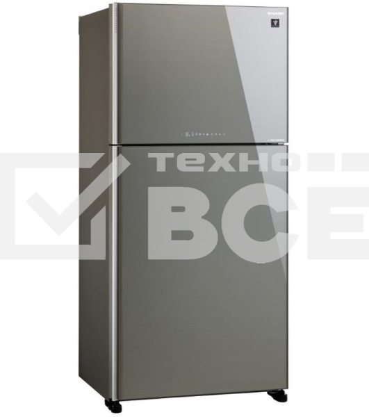 Холодильник Sharp SJ-XG60PGSL серебристый двухкамерный 422/178 л морозилка сверху, No Frost