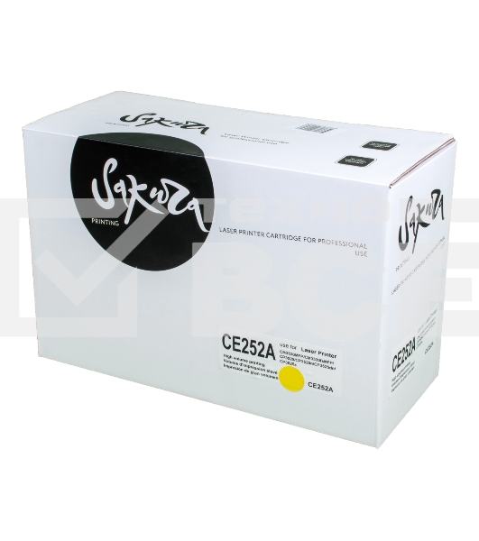 Картридж лазерный Sakura CE252A для HPColor LaserJet CM3530MFP/CM3530fsMFP/CP3525/CP3525n/CP3525dn/CP3525x, желтый, 7000 к.