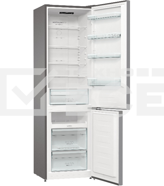 Холодильник Gorenje NRK6201PS4 серебристый металлик двухкамерный 235/96л морозилка снизу