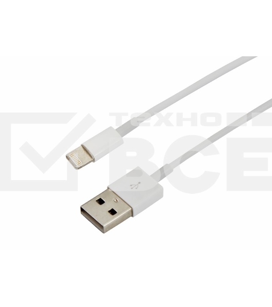 Кабель USB для iPhone 5/6/7 моделей шнур 1 м белый Rexant