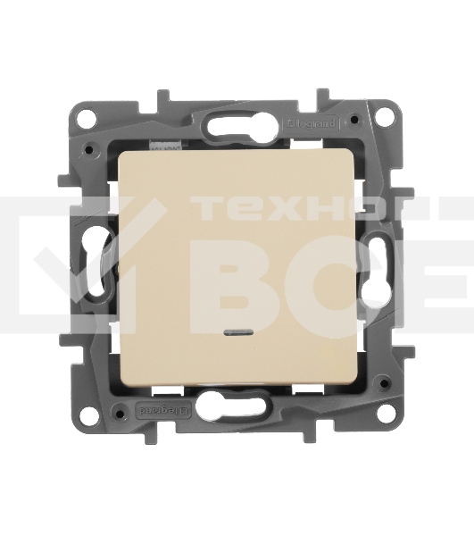 Переключатель с подсветкой, авт., 10AX, сл.кость ETIKA Переключатель с подсветкой, авт., 10AX, сл.кость