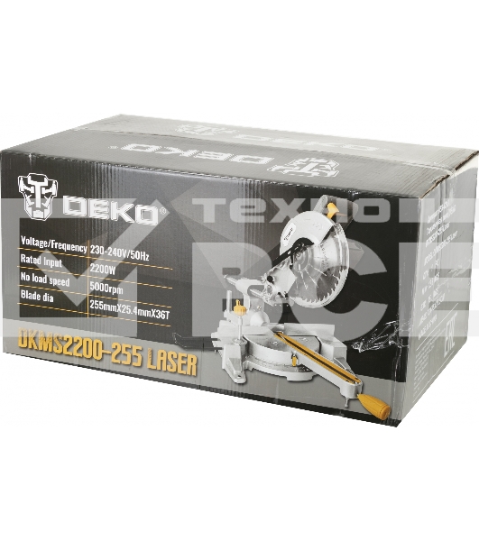 Торцовочная пила Deko DKMS2200-255 Laser 2200Вт 4500об/мин d=255мм