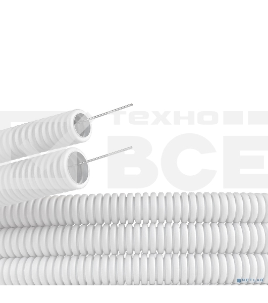 Труба гибкая гофрированная ПЛЛ 20мм с протяжкой не содержит галогенов ПВ-0 (100м) белый 81820 DKC