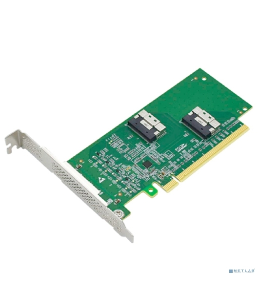 Адаптер для SSD PCIe x16 to Two SlimSAS SFF-8654 8i Adapter