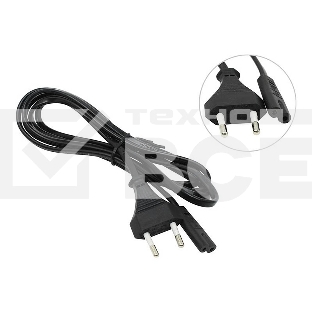 Кабель сетевой для блоков питания двухпиновый 1.2м (0,75mm) черный