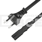 Кабель питания GCR 2.0m, CEE 7/16 / IEC C7, черный, 2*0,5mm, GCR-54294, фото3