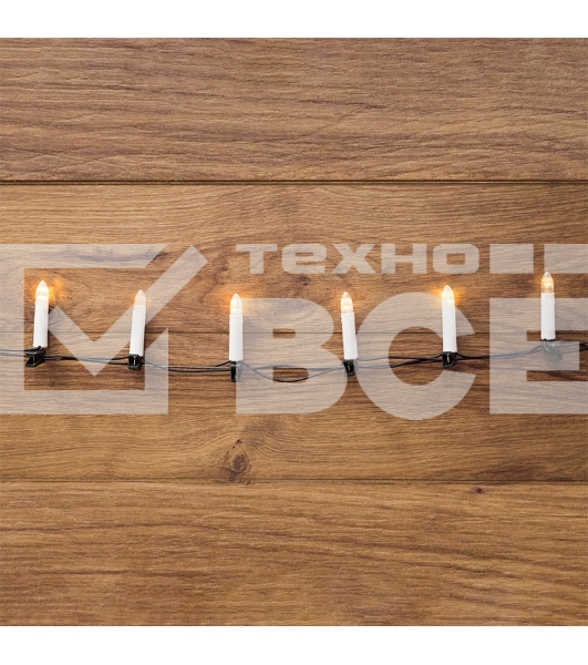 Гирлянда светодиодная Neon-night Свечи 20м, темно-зеленый ПВХ, 100 LED теплый белый, не соединяется