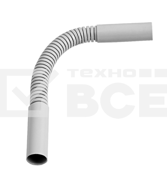 Поворот гибкий гофрированный ø16мм, серый Rexant