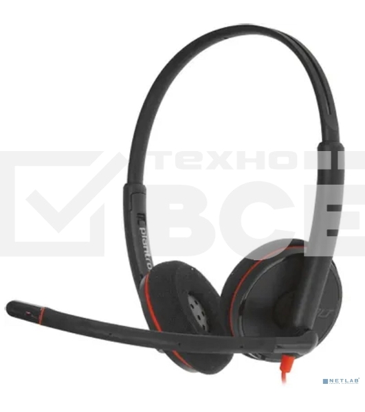 Гарнитура проводная Poly Blackwire 3220 Stereo USB-C Headset +USB-C/A Adapter (Bulk) черный