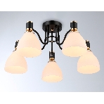 Светильник Ambrella light TR303307/5 BK/GD/FR черный/золото/белый матовый E27*5 max 60W D600*270, фото 1