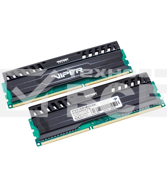 Оперативная память Patriot Viper 3, DDR3, 16GB (2x8 GB), 1600 MHz, CL9, радиатор, черный