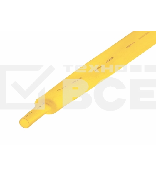 Термоусаживаемая трубка Rexant 22,0/11,0 мм, желтая, упаковка 10 шт. по 1 м