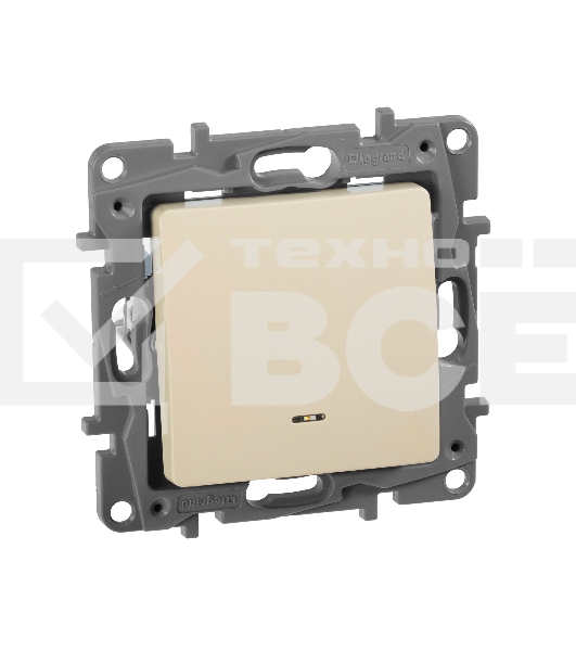 Переключатель с подсветкой, авт., 10AX, сл.кость ETIKA Переключатель с подсветкой, авт., 10AX, сл.кость