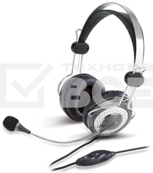 Наушники с микрофоном Genius HS-04SU серый накладные оголовье (31710045100)