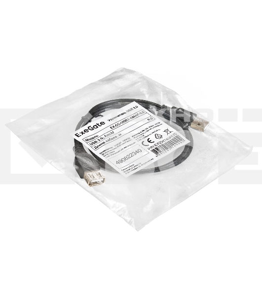 Удлинитель USB 2.0 ExeGate EX-CC-USB2-AMAF-0.5 (Am/Af, 0,5м)