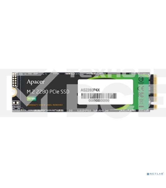 Накопитель SSD Apacer 1Tb, M.2 2280 AS2280P4X, PCIe 3.0 x4, NVMe, R/W 2100/1700