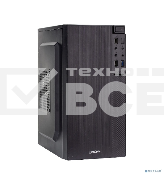 Корпус Minitower Exegate BAA-104U Black, mATX, <AAA400, 80mm>, 2*USB+1*USB3.0, Audio