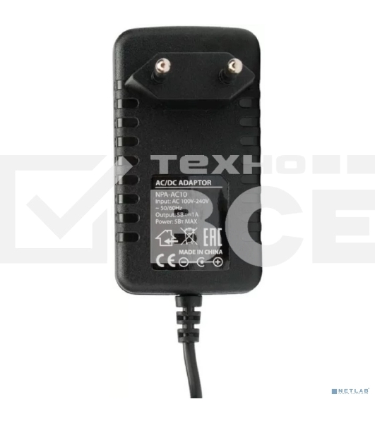 Блок питания Gembird NPA-AC10, 5В/1А, 1 штекер 5,5х2,5мм