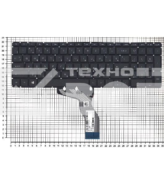 Клавиатура для ноутбука HP Pavilion 15-ab 15-ab000 15z-ab100 черная с белой подсветкой