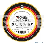 Изолента ПВХ Kranz 0,13х15 мм, 25 м, желтая, фото 1